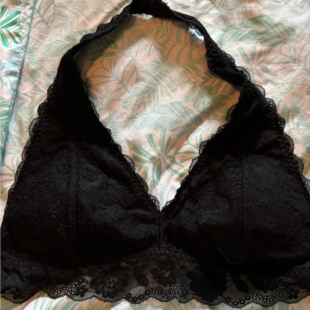 Gilly Hicks Black Lace Halter Bralette